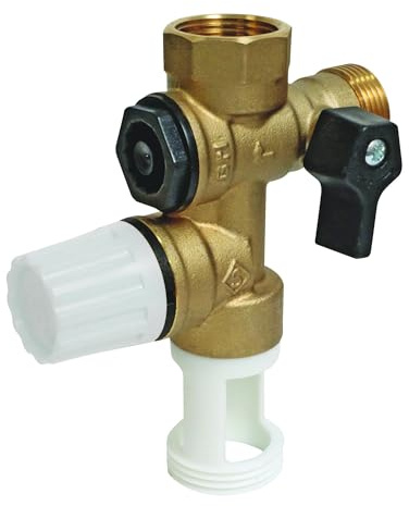 SOMATHERM FOR YOU, Groupe de Sécurité NF 3/4 à garde d'air droite, siège laiton pour eau neutre, monobloc, vanne d'arrêt, clapet anti-retour, compatible chauffe-eau, garantie 5 ans