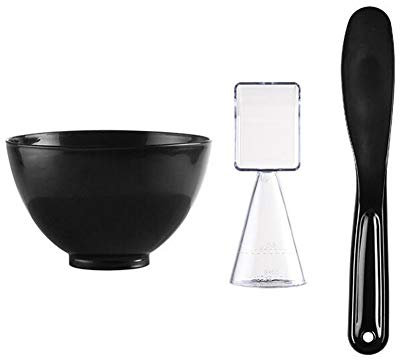 1 Set Facial Skin Care Plastic Mask Bowl Stirring Rod Measuring Spoon DIY Homemade Mask Mixing Container Cosmetics Makeup Tools Accessories Beauty Salon Supplies for Women Girls Use Color Random