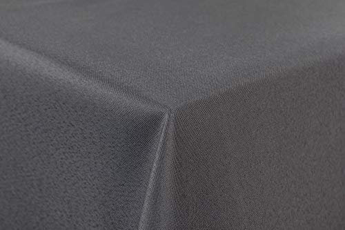 First-Tex Gartentischdecke Uni 160x220cm oval grau