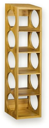 Bamboo Stackable Wine Rack Stand Holder Wall Mountable, Free Standing or Horizontally 5-Bottle Bamboo Wine Storage Display Rack, Countertop Wine Bottle Stand Holder for Home Kitchen Bar Cabinets