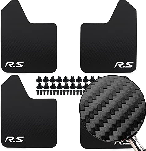 XUKEY Parafanghi 4Pz in Fibra di Carbonio Stile Sportivo Universale Parafanghi Paraspruzzi Clip per Ruote Auto Kit di Protezione per Porte