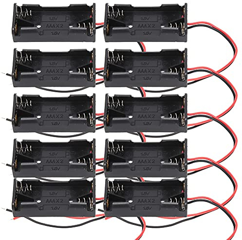 10st Batterihållare 2x 3x AAA med Kablar 3~4,5V ((2x AAA))