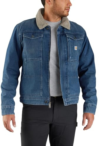 Carhartt Herren Winter Jeansjacke Denim Sherpa Lined, Beech - Blau, XL, 105478
