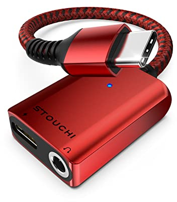 USB C to 3.5mm Jack and Charger Adapter,Stouchi USB Type C to Headphone Audio Adapter,USB C Aux,Hi-Res DAC,30W Fast Charging Compatible with i-Phone 16 Pro/Max Galaxy S23 S22,iPad Air/Pro/Mini,Pixel 7