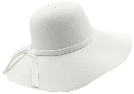 Sombrero Fedora De Fieltro De ala Ancha para Mujer, Sombrero Flexible con Lazo para El Sol, Sombrero Derby para Damas