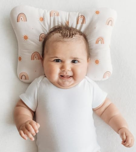 Stork Drop Almohada para bebé de máxima Comodidad | previene y corrige el síndrome de Cabeza Plana (plagiocefalia) | Malla Transpirable 3D Air | Algodón orgánico | Lavabl