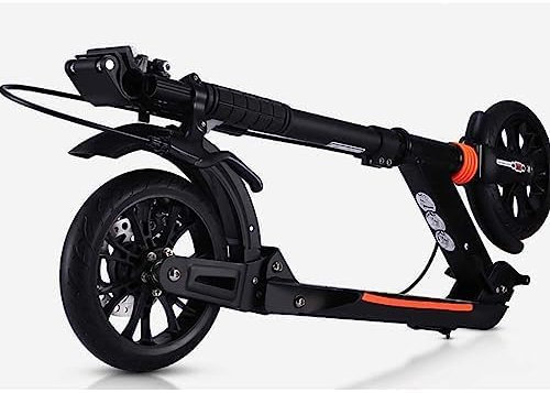 CYGJDWAQ Tretroller for Erwachsene Aluminium Alloy Commuter Scooter Support 100kg, Nicht-elektrischer Klapproller mit Scheibenbremsen, Einstellbarer Lenker
