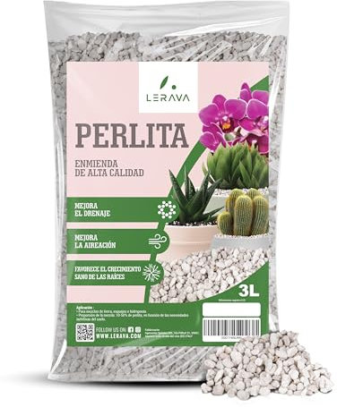 LERAVA® - Perlite pour Plante [Naturelle et Écologique] - 3L - Substrat Aéré pour Croissance des Plantes, Drainage Excellent - Idéal pour Plantes de Jardin et Balcon - Perlite Jardin