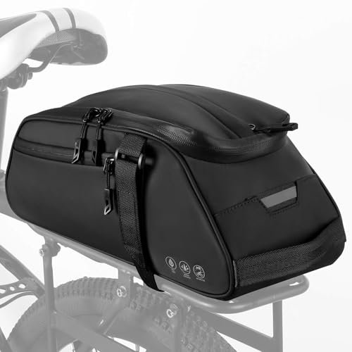 Tavaler Fahrradtaschen für Gepäckträger Wasserdicht, 8L Fahrradtasche Gepäckträger, Gepäckträgertasche für E-Bike, 3in 1 Fahradtaschen Hinten Gepäckträger mit Regenschutz für Pendeln, Einkaufen
