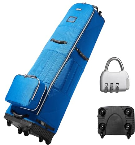 VEVOR Golf Bag Golftasche, tragbare Golfwagentasche Golftasche, verschleißfeste, wasserdichte, gepolsterte Tasche aus 1200D-Polyester-Oxford, Faltbare Aufbewahrungstasche für Golfschläger, Blau