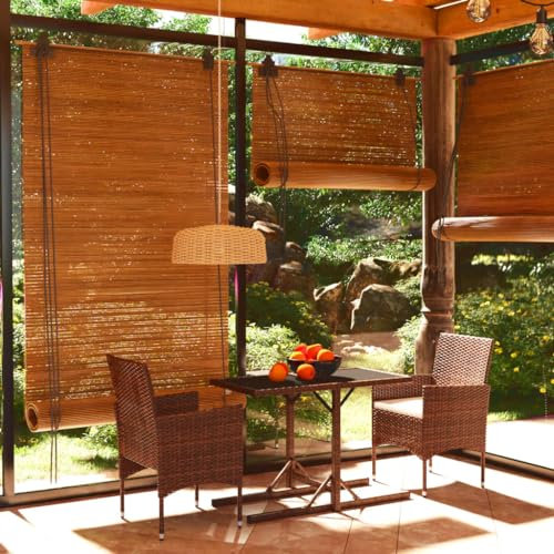 KATERYY 3-TLG. Garten-Essgruppe Poly-Rattan und Hartglas Braun,Moderne GartenEssgruppe aus Polyrattan Pflegeleicht und Langlebig