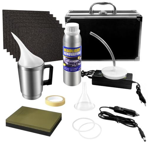 Qunbanty Scheinwerfer Aufbereitung Set - 200ML Reparaturflüssigkeit für Bedampfen und Politur - Reparaturwerkzeug für Vergilbung/Vage