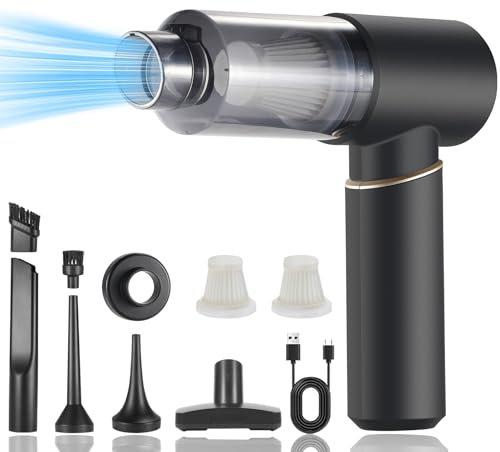 Handheld Vacuum Cleaner, 22000Pa Car Vacuum Cleaner Powerful, with Brushless Motor Rechargeable High Power Handheld Vacuum & Air Duster, Cleaning for Kitchen, Car, Computer desktop, Pet, Home