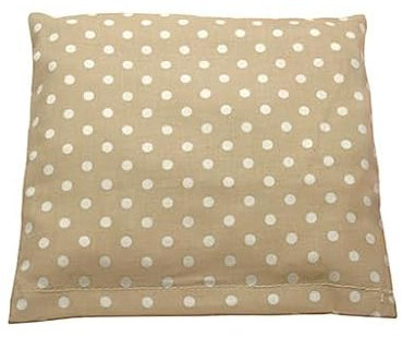 Kirschkernkissen mit waschbarem Baumwollbezug - Beige mit weißen Punkten – Wärmekisse 400g - Körnerkissen S (19x18cm) – 100% Baumwolle – Natur & Öko – Wärme & Kälte