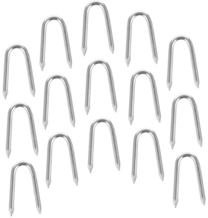 MAGICLULU 200 Pièces Clous De Clôture U Clous Pour L'escrime Agrafeuse De Clôture Attaches De Grillage Clips De Clôture De Fil Joints D'agrafe De Paysage Agrafes De Grillage Silver Le Fer