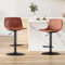 Farini Adjustable Bar Stools Set of 2, Mid Century Modern Swivel Industrial with Back Support Counter Height Bar Chairs Pu Leather for Kitchen Island Rustic Barstools