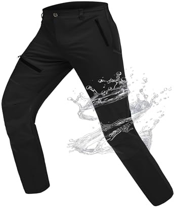 Atforna Pantalones de senderismo impermeables para hombre, pantalones de trekking, pantalones funcionales, ropa de ciclismo con 4 bolsillos con cremallera, resistentes al viento, para ciclistas