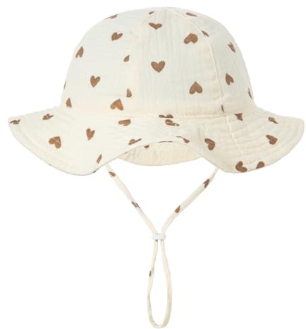 KEWUF Cappello da Sole per Bambini Cappelli da Spiaggia a Tesa Larga Secchiello per Neonati, Bambino e Ragazzi UPF 50+