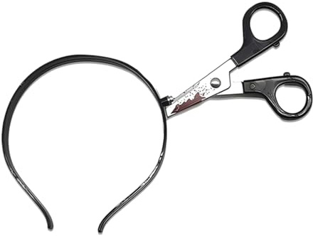Teegxddy Halloween Scissor Head Knife, Scary Horror Headband Halloween – Realistic Bloody Machete – Decorations for Parties and Scary Events – Carnival