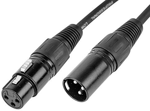 CASCHA Premium Microphone Cable XLR Jack to XLR Plug (1m, Black) - Audio Microphone Cable