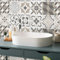 RE-COVERTILES - Autocollants Carrelage Salle de Bain et Cuisine 10 Pcs 20x20 cm - PS00089 Décoration murale en carrelage mosaïque PVC imperméable style carreaux de ciment Azulejos
