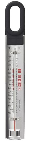 KitchenAid Curved Candy and Deep Fry Thermometer, TEMPERATURE RANGE: 100F to 400F, Black