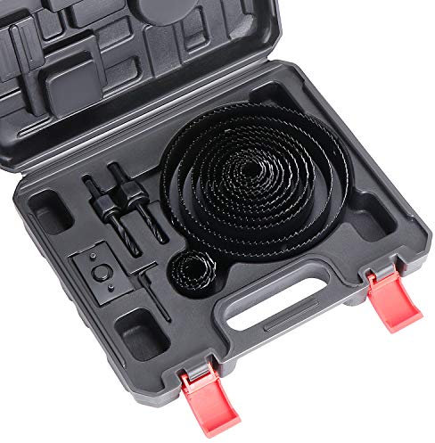 HSEAMALL 20 Pièces Scie Cloche Placo,Coffret Scie Cloche Bois Scie Circulaire 152 mm - 3/4 (19 mm) Le Coupeur de Trous perceuse pour les planches de bois minces, les plaques en PVC et en Plastique