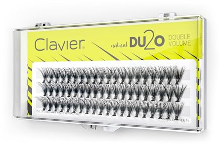 Clavier Künstliche Wimpern in Büscheln Du2o Double Volumen | Wimpern in einem Büschel | Verschiedene Längen von 8 bis 14 mm | Ultravolumen, für einen perfekten Look