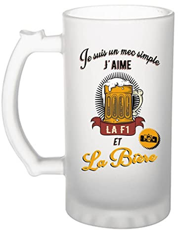 Planetee Chope de bière Formule 1 et Bière | Verre à bière pinte Cadeau humour alcool et loisir pour Fans de F1