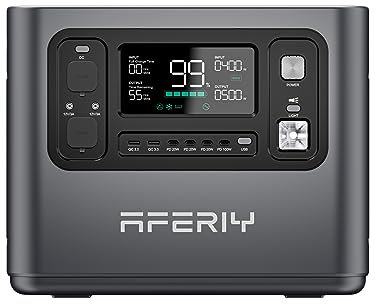 AFERIY Generateur Electrique Portable 2400W, Génerateur Électrique 2048Wh avec Batterie LFP, Charge Rapide en 1,7H, Sortie 220V-240V, UPS, Générateur Solaire pour Maison/Camping, Garantie 7 Ans