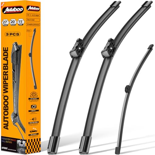 OEM Windshield Wiper Blade Replacement for Audi Q7 SQ7 2017 2018 2019 2020 2021 2022 2023 Original Equipment All-Season Rear Wiper Blade Set 27+20+15 (Set of 3)