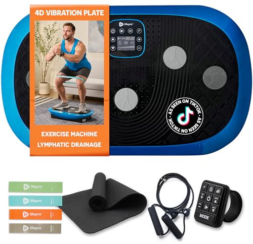 LifePro Rumblex Plus 4D Vibration Plate Exercise Machine – Triple Motor Oscillation, Linear, Pulsation | Vibrating Plate Exercise Machine for Weight Loss & Toning