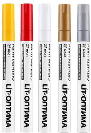 Femnow Reifenstift Weis Wasserfest, Reifen Stift Weiß Wasserfest, Reifenstift Reifenfarbe Weiß Reifenmarker Gelb, Reifenkreide 5 Farben zum Dekorieren Ihrer Reifen