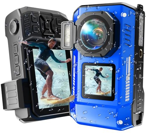 8K 70MP Macchina Fotografica Digitale - MaxMango 33FT Macchina Fotografica Subacquea, 64GB Fotocamera Digitale per Snorkeling, 18X Doppio Schermo Selfie Robusta Antipolvere Antiurto Autofocus