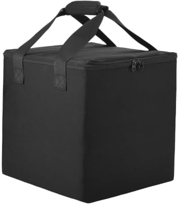SZZCNOX Caja de almacenamiento de discos de vinilo para discos y revistas de 12 pulgadas | Bolsa de transporte con asa, capacidad para hasta 50 álbumes, para viajes y colección