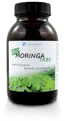 BIO Moringa Presslinge, 600 Stück, 500mg Tabletten, 300g, Superfood, vegan, aus Moringablatt Pulver