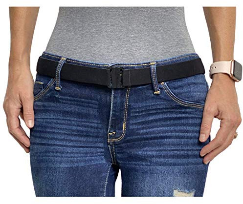 Tights Up - Verstellbarer elastischer Gürtel für Damen und Herren | Unsichtbarer Stretchgürtel mit flacher Schnalle und rutschfester Gel-Rückseite - Schwarz X-Large
