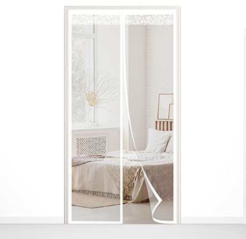 AXFZZRS Zanzariera Magnetica Finestra 135x275cm, Tenda Zanzariera Porta Finestra Chiusura Automatica Traspirante Zanzariere Facile da Installare Anti Zanzare Insetti, per Balcone Soggiorno, Bianco