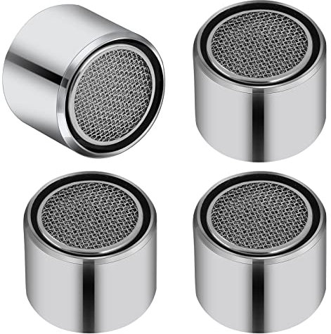 M22 Strahlregler Perlatoren für Wasserhähne Mischdüse Luftsprudler, 4 Stück M22 Wasserhahn Sieb Einsatz Wasserhahn Filter Verchromt Wasserhahn Bubbler für Bad, Küche Wasserhahn