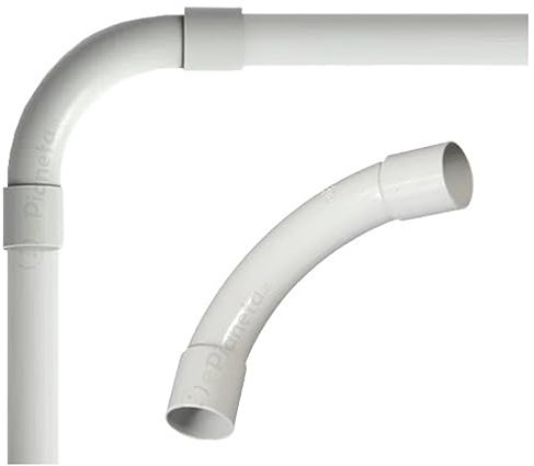 CURVA di raccordo 90° per tubo rigido tenuta stagna Ø 16 mm IP40 in PVC grigio (4 PEZZI)