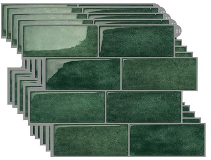 Keramikfliesen Metro Fliesen,5 Stück 11.56 x 8.38 Fliesenaufkleber Küchenrückwand Fliesen Klebefliesen Fliesenfolie 3D Selbstklebende Küche Bad,Dickere Fliesenaufkleber Aufkleber