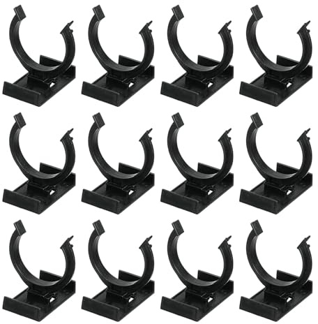 QUARKZMAN 12Pcs 1.93x1.93 Pied de Mise à Niveau en Plastique avec Clip d'orteil de Cuisine et Connecteur, Pieds Meubles Réglables Plinthe Plinthe Clips de Mise à Niveau pour Canapé, Noir