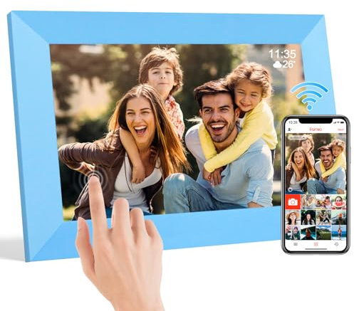 TSITSC Cornice digitale da 10,1 pollici, cornice digitale WiFi, schermo touch screen HD 1280 x 800 IPS cornice digitale integrata da 32 GB di memoria, rotazione automatica, condividi foto e video