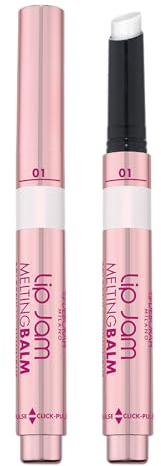 Deborah Milano - Lip Jam Melting Balm, Balsamo Labbra Colorato Idratante ed Emolliente, Colore Brillante fino a 12 Ore, Finish Luminoso, Texture Leggera, Elegante Confezione a Penna, 01 Glam Coconut