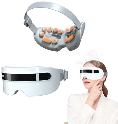 Bluetooth Eye Massager with Steam and Heat - 5 Massage Modes, Rechargeable Device for Dry Eyes, Migraine and Eye Fatigue