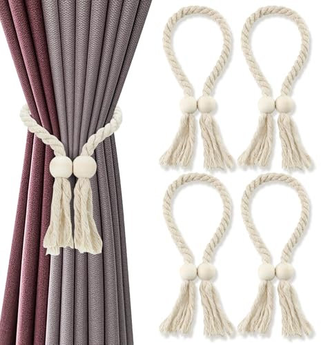 AiQInu 4 Pezzi Ferma Tende Magnetico, Calamite per Tende, Ferma Tende con Calamita Fermatenda per Tende da Interni ed Esterni