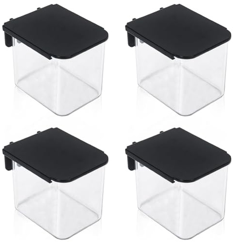 Bnnlqpsttg 4 Accesorios para panel perforado con tapa, contenedores para panel perforado de 3,9 x 3,2 x 3,2 pulgadas con , contenedores de plástico transparente para panel perforado