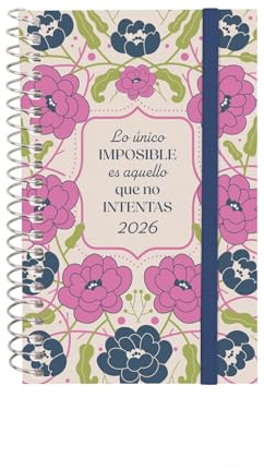 Finocam - Agenda Espiral 2026 Semana Vista Horizontal | Enero - Diciembre (12 meses) | Agenda Anual 2026 | Tapa de polipropileno Espiral Design Collection - Imposible - Español