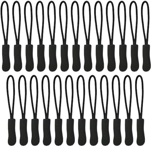 Tiradores de Cremallera, 25 Pcs Etiqueta de Cremallera, Etiqueta de Extensión de Cremallera, Extensor de la Cremallera, para Ropa, Mochilas, Maletas, Bolsos y Chaquetas