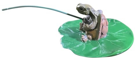 Decorazione Dello Stagno, Figura Di Pesca Decorativa Mini Stagno, Figura Di Pesca Della Scultura In Resina, Resina, Design Affascinante Delle Tartarughe, Materiale In Premium Per Portico Per Ca